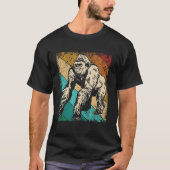 Great Gorilla Retro Silhouette Great Apes Tシャツ (正面)