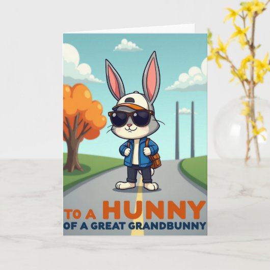 Great Grandbunny Fun Road Trip Card カード (黄色い花)