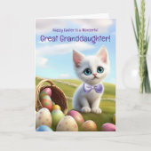 Great Granddaughter Cute Easter with Kitten  カード (正面)