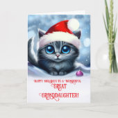 Great Granddaughter Cute Kitten Christmas カード (正面)