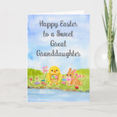 Great Granddaughter Happy Easter Baby Chick  カード (正面)