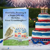 Great Granddaughter July 4th Birthday Bald Eagle カード