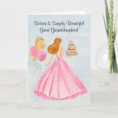 Great Granddaughter Sweet 16 Birthday Cake Girl カード (正面)