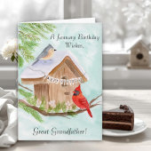 Great Grandfather Happy January Birthday Birds カード