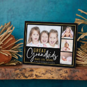 Great Grandkids Make Life Grand 4 Photo Black Gold フォトプラーク (側面)