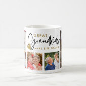 Great Grandkids Make Life Grand 4 Photo Collage コーヒーマグカップ (中央)