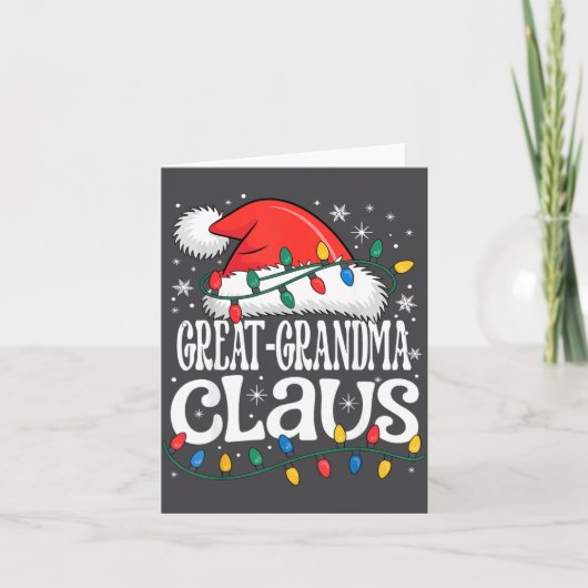 Great-grandma Claus Funny Xmas Christmas Grandma H カード (正面)
