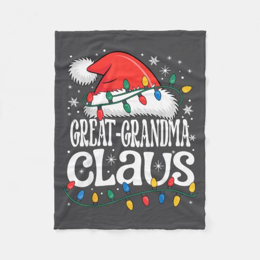 Great-grandma Claus Funny Xmas Christmas Grandma H フリースブランケット (正面)