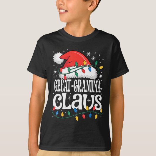 Great-grandma Claus Funny Xmas Christmas Grandma H Tシャツ (正面)