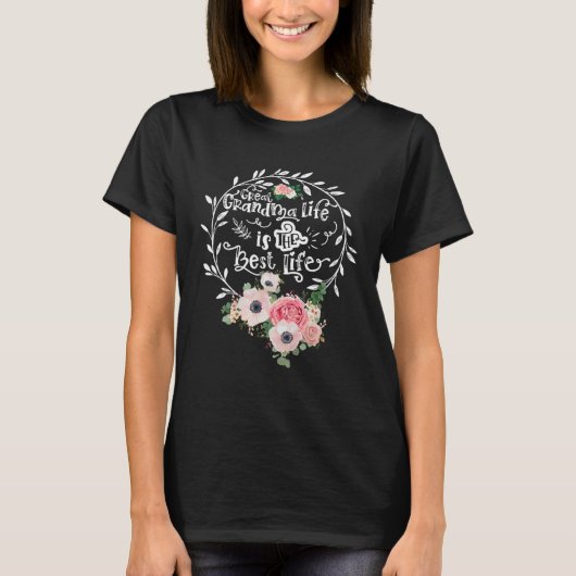 Great Grandma Life Is The Best Life Women Flower G Tシャツ (正面)