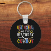 Great Grandma Of The Birthday Cowboy Western Rodeo キーホルダー (正面)