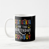 Great Grandma Of The Birthday Cowboy Western Rodeo コーヒーマグカップ (左)