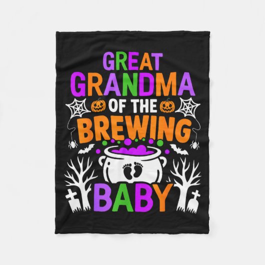 Great Grandma Of The Brewing Baby Halloween Costum フリースブランケット (正面)