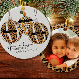 Great Grandma Photo Leopard Print Boujee Christmas セラミックオーナメント