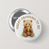 Great Grandma to Be | Bear Boy's Baby Shower 缶バッジ (正面&裏面)