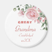 Great Grandma Year Established Custom Pink Roses  マグネット (正面)