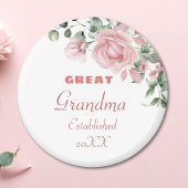 Great Grandma Year Established Custom Pink Roses  マグネット