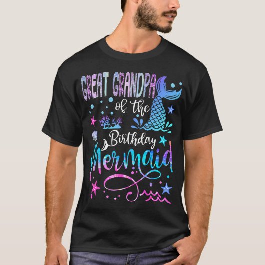 Great Grandpa Of The Birthday Mermaid Funny Birthd Tシャツ (正面)