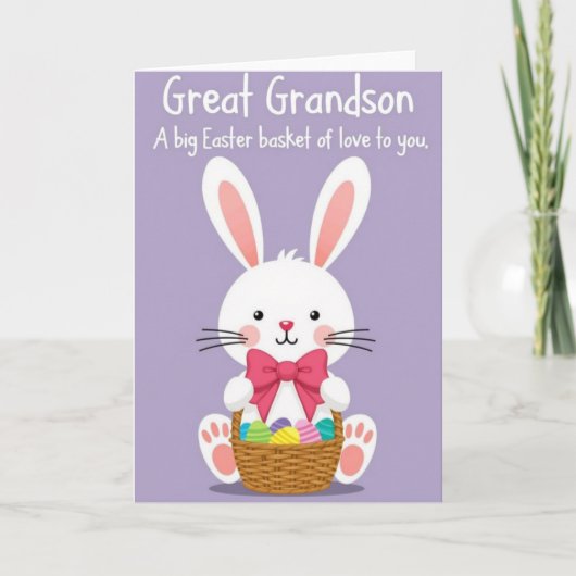 Great Grandson Easter Basket Card カード (正面)