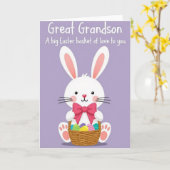Great Grandson Easter Basket Card カード (黄色い花)