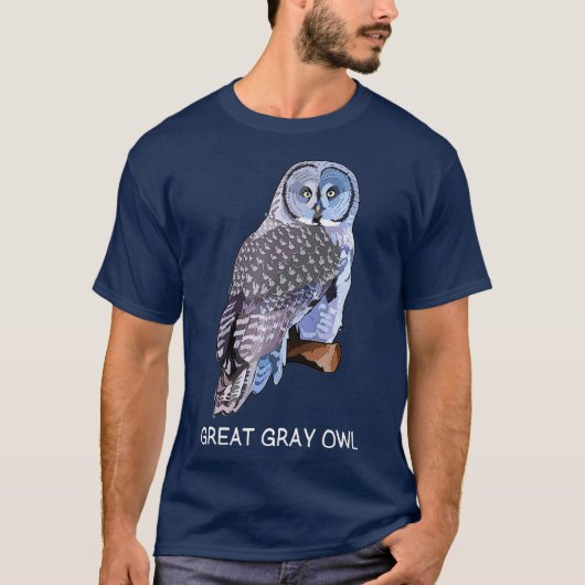 Great Gray Owl Bird Lover Tシャツ (正面)