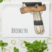 Great hornbill bird cartoon illustration  キッチンタオル (折り畳み)