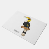 Great hornbill bird cartoon illustration  ドアマット (アングル)