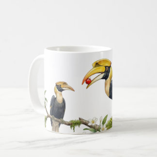 Great Hornbill True Love Watercolor Coffee Mug コーヒーマグカップ