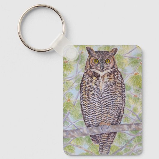 Great Horned Owl キーホルダー (正面)