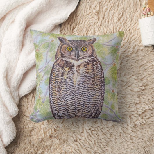 Great Horned Owl クッション (ブランケット)