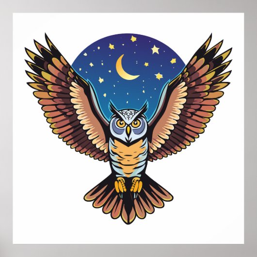 Great Horned owl ポスター (正面)