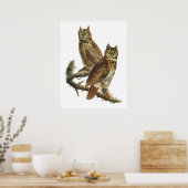 Great Horned Owl ポスター (キッチン)