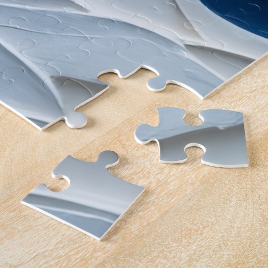 Great Horned Owl Christmas Scroll Bearer Hat ジグソーパズル (側面)