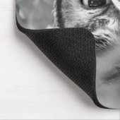 Great Horned Owl Photo Mouse Pad Black & White マウスパッド (コーナー)