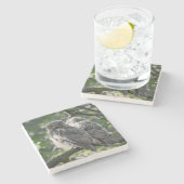 Great Horned Owl Siblings Stone Coaster ストーンコースター (横)