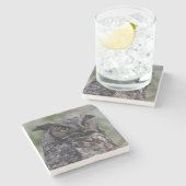 Great Horned Owl Stone Coaster ストーンコースター (横)