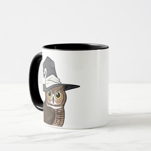 Great Horned Owl Witch! マグカップ (正面左)