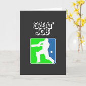 Great Job Cricket Logo Cricket Batsman  カード (黄色い花)