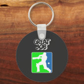 Great Job Cricket Logo Cricket Batsman  キーホルダー (正面)