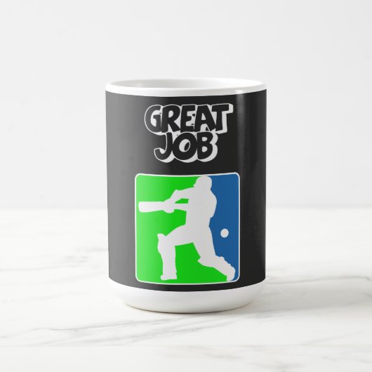 Great Job Cricket Logo Cricket Batsman  コーヒーマグカップ (中央)