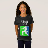 Great Job Cricket Logo Cricket Batsman  Tシャツ (正面フル)