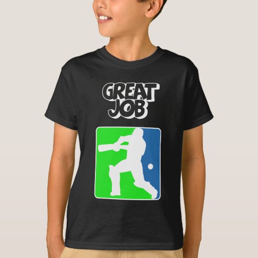 Great Job Cricket Logo Cricket Batsman  Tシャツ (正面)