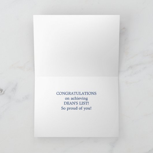 Great Job! DEAN'S LIST Scholar congrats card カード (内部)