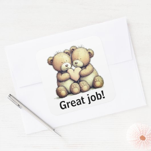 Great job stickers スクエアシール (封筒)