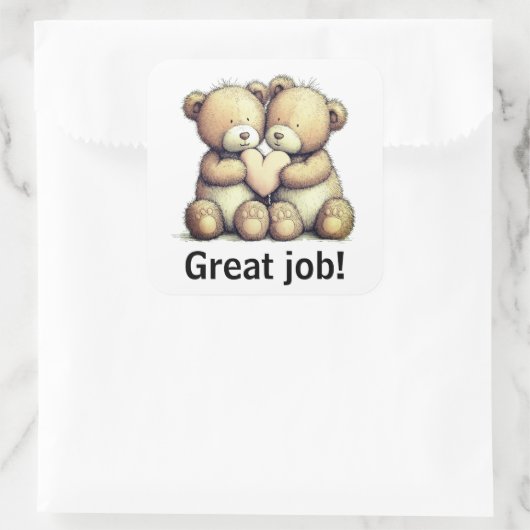 Great job stickers スクエアシール (バッグ)