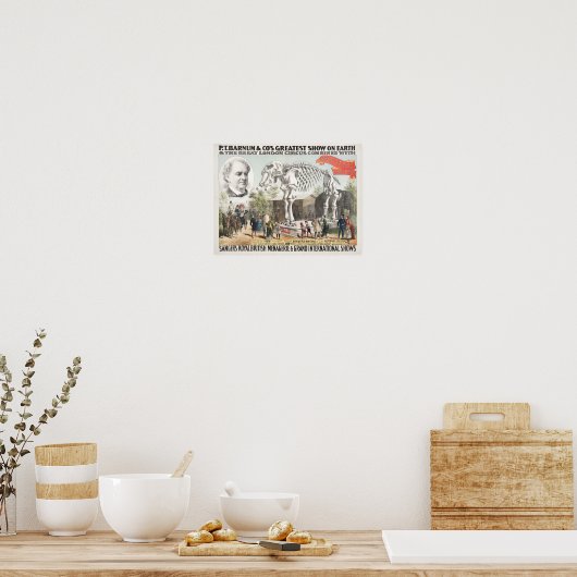 Great Jumbo’s Skeleton - P.T. Barnum Circus Poster ポスター (キッチン)