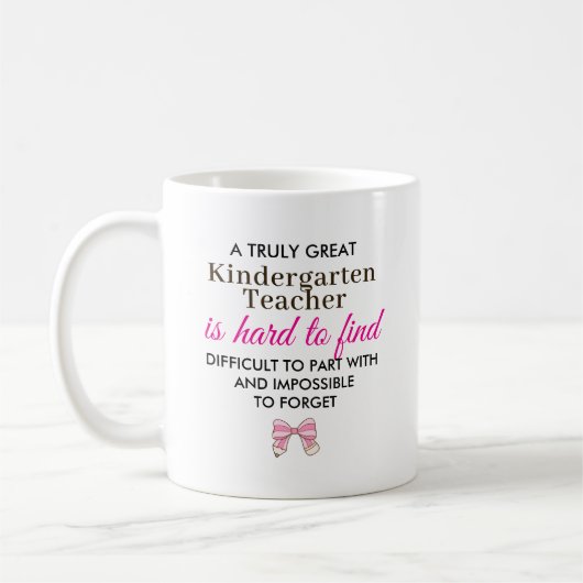 Great Kindergarten Teacher Personalized Gift コーヒーマグカップ (左)