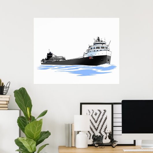 Great Lakes Freighter Benson Ford (2) ポスター (ホームオフィス)