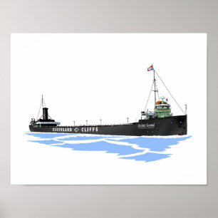 Great Lakes freighter Grand Island ポスター