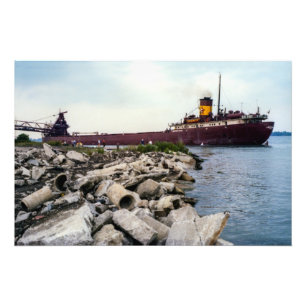 Great Lakes freighter J. Burton Ayers circa 1980 フォトプリント